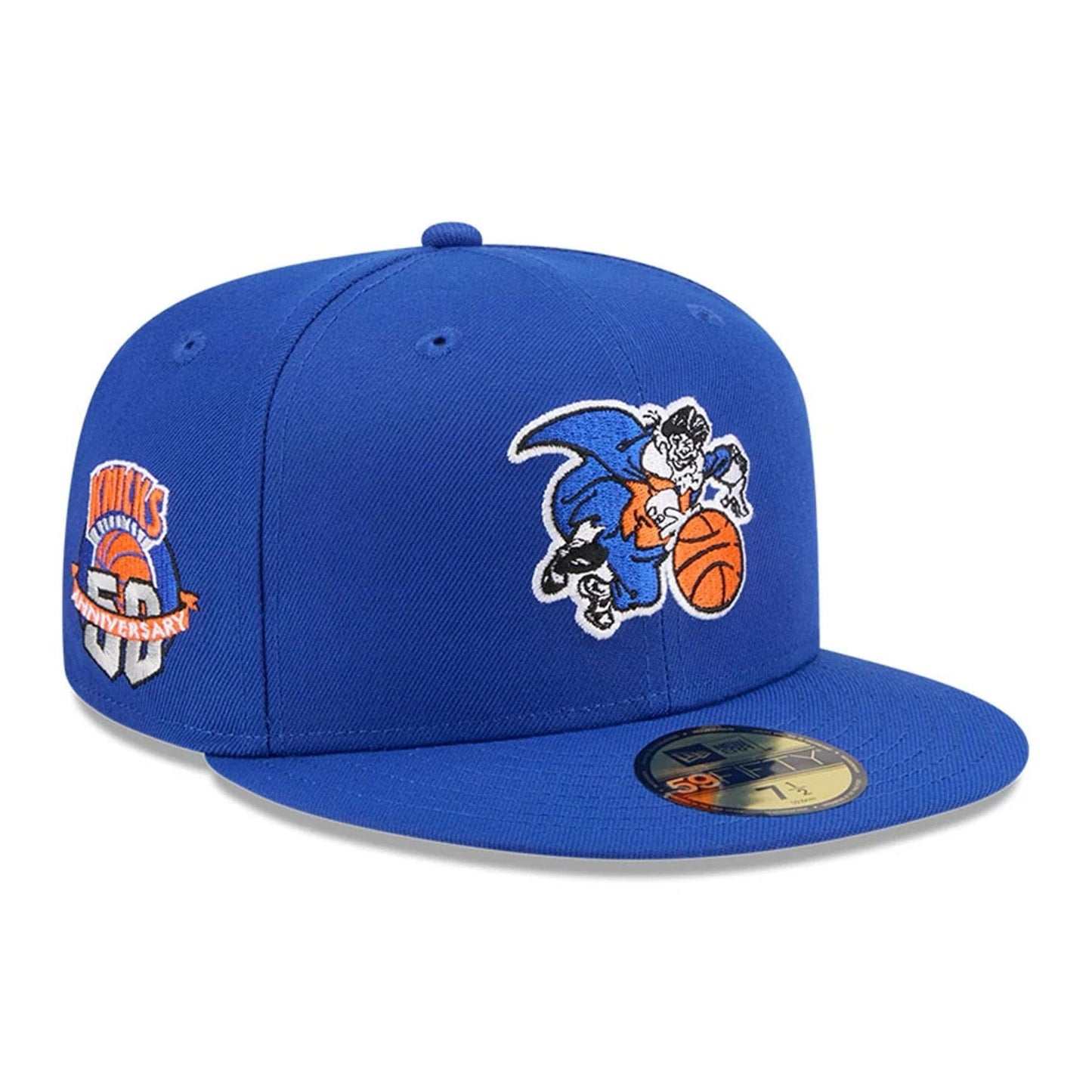 Pictured is this NBA Hardwood Classic New York Knicks 59FIFTY Fitted cap in blue. 1
