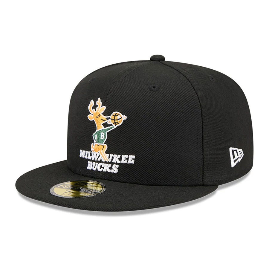 Pictured is this NBA Hardwood Classic Milwaukee Bucks 59FIFTY Fitted cap in black. 4