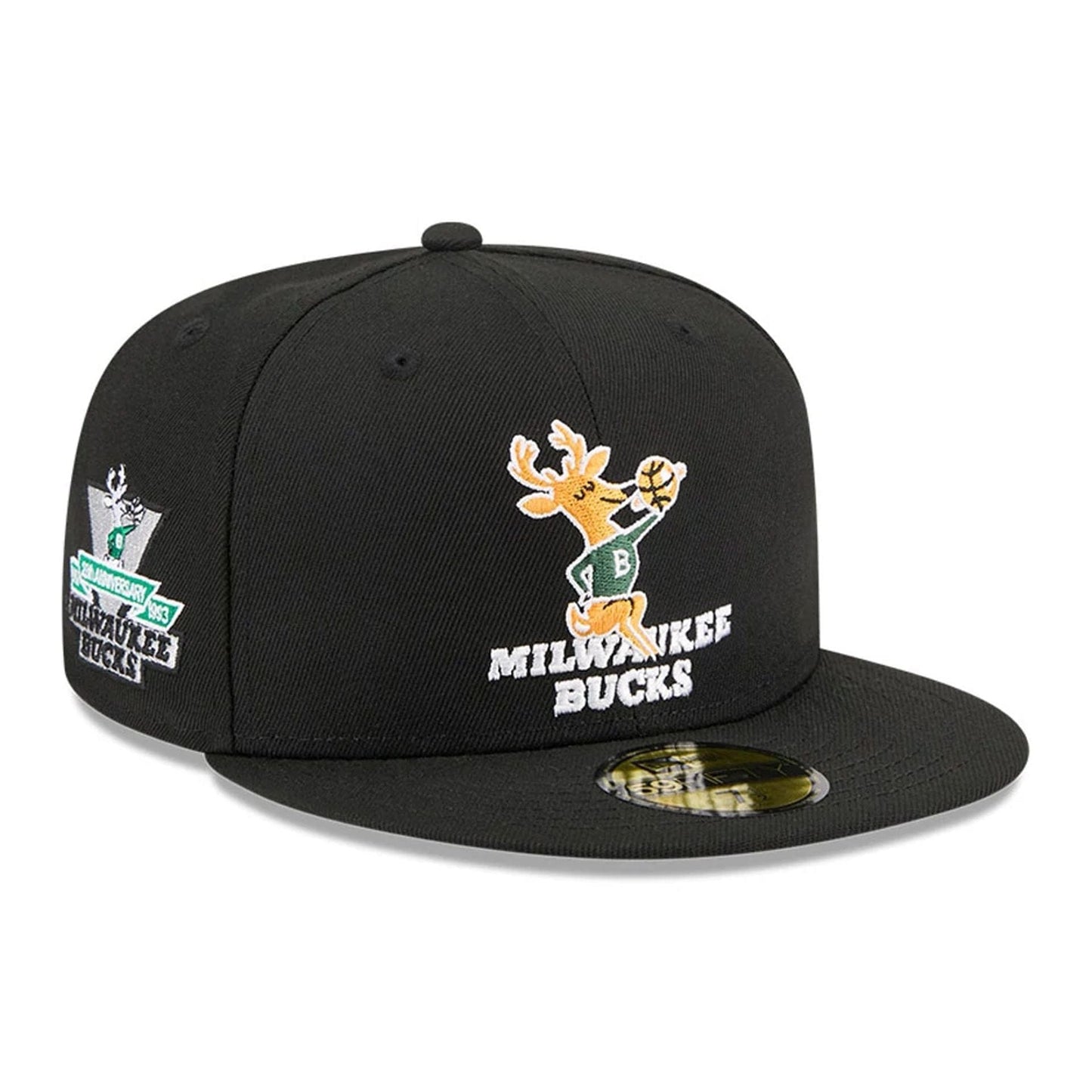 Pictured is this NBA Hardwood Classic Milwaukee Bucks 59FIFTY Fitted cap in black. 1