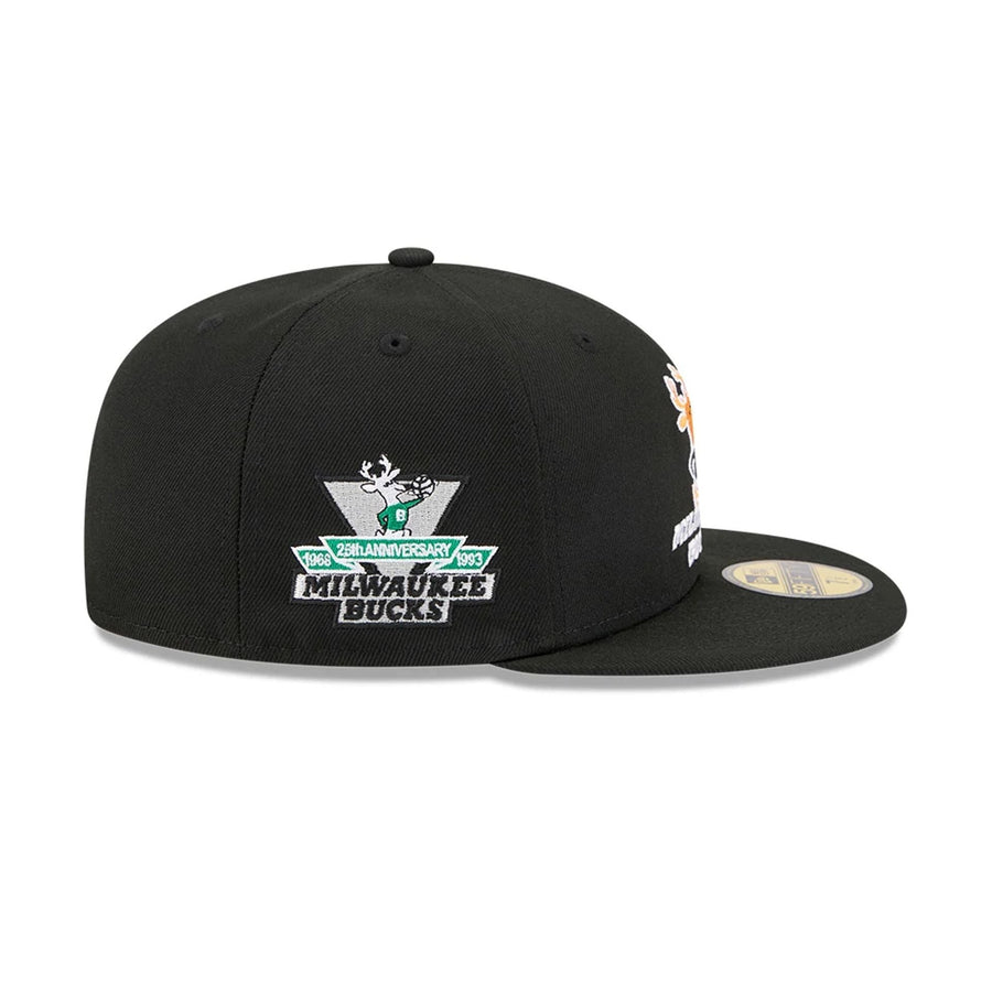 Pictured is this NBA Hardwood Classic Milwaukee Bucks 59FIFTY Fitted cap in black. 5