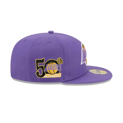 Pictured is this NBA Hardwood Classic LA Lakers 59FIFTY Fitted cap in purple. 6
