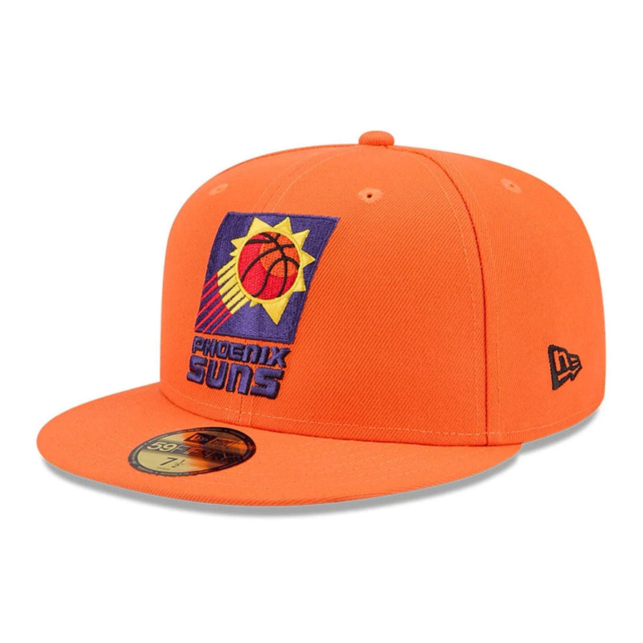 Pictured is this NBA Hardwood Classic Phoenix Suns 59FIFTY Fitted cap in orange. 4