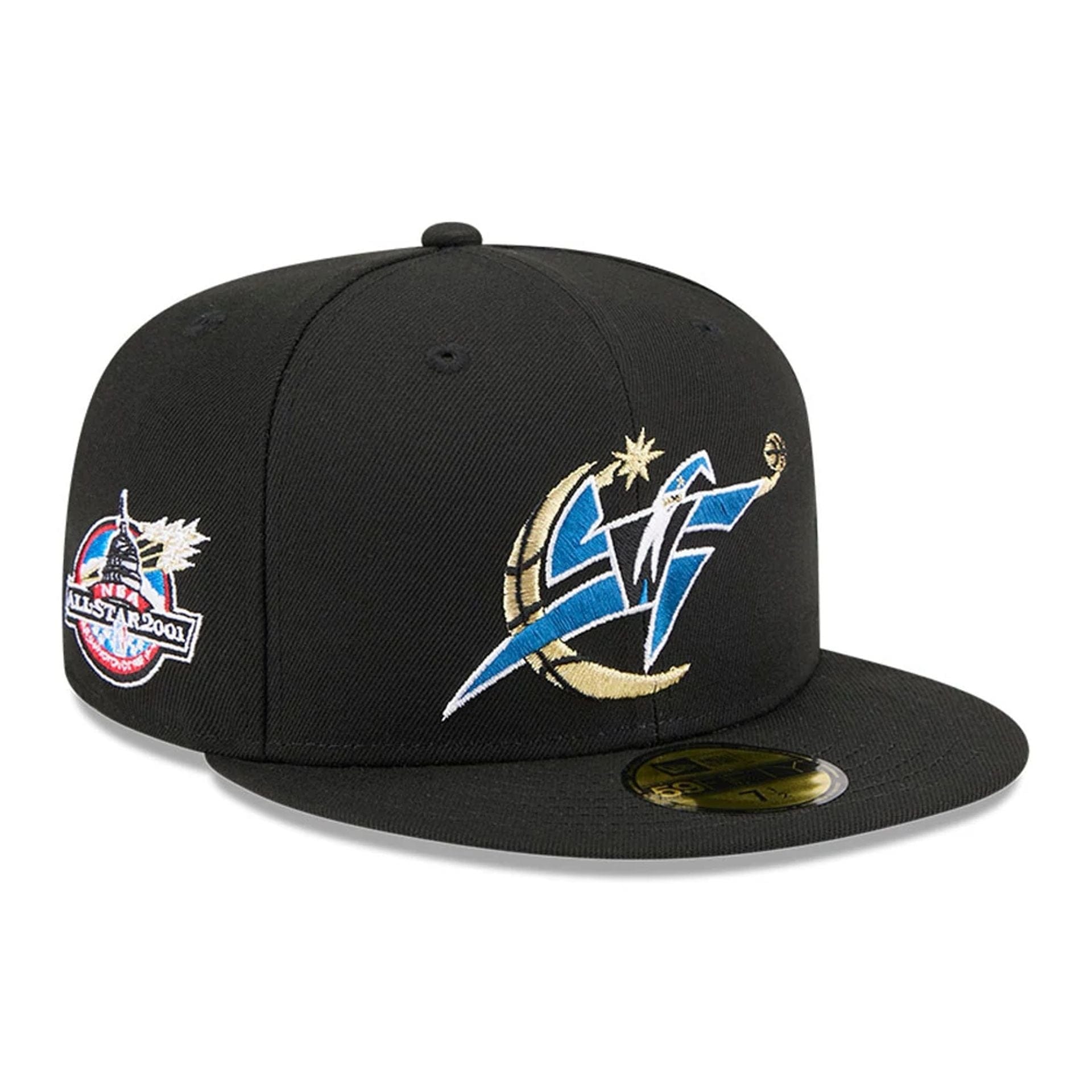 Pictured is this NBA Hardwood Classic Washington Wizards 59FIFTY Fitted cap in black. 1