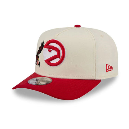 Pictured is this NBA Hardwood Classic Atlanta Hawks 9FIFTY A-Frame Snapback cap in red. 4