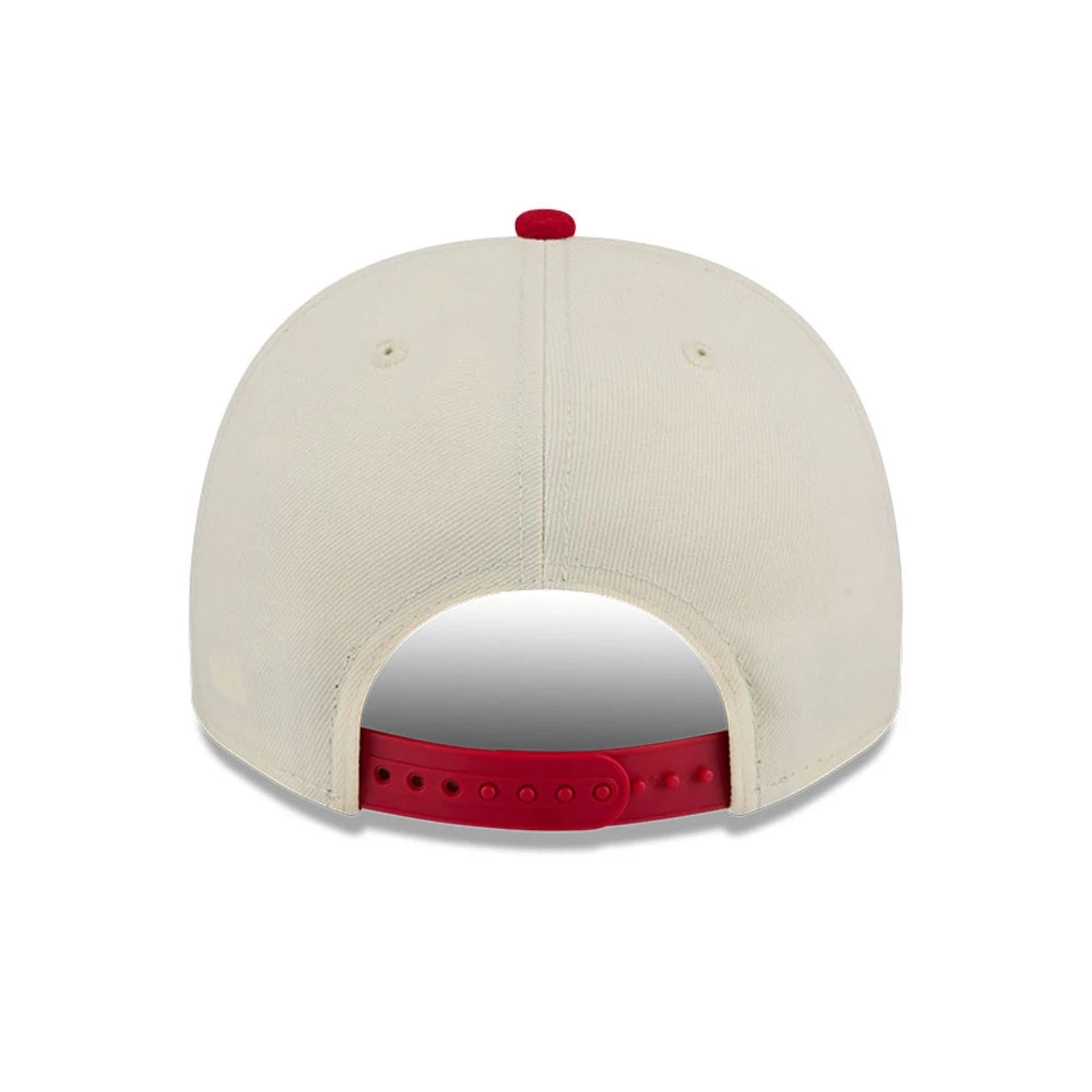Pictured is this NBA Hardwood Classic Atlanta Hawks 9FIFTY A-Frame Snapback cap in red. 7