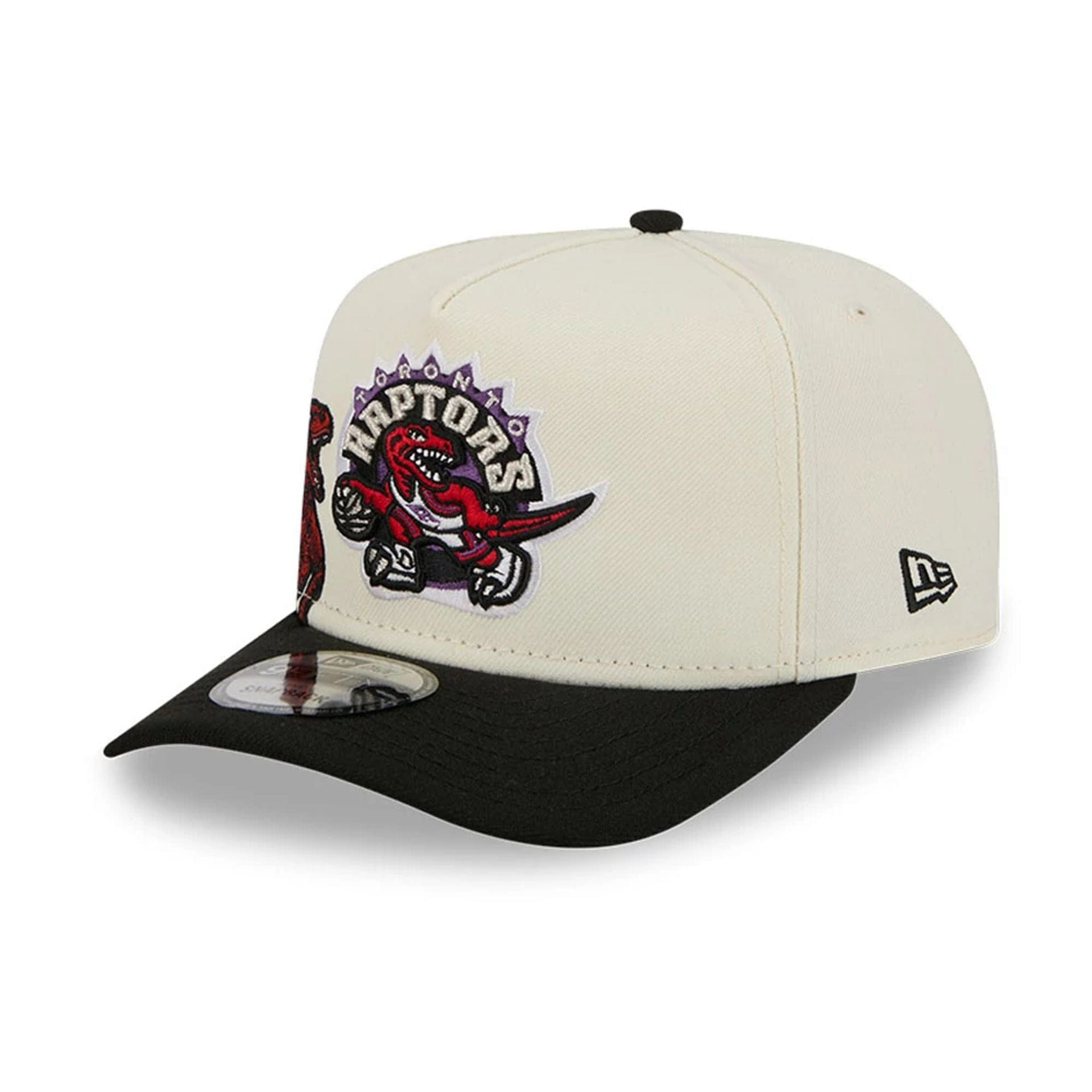 Pictured is this NBA Hardwood Classic Toronto Raptors 9FIFTY A-Frame Snapback cap in Black  4