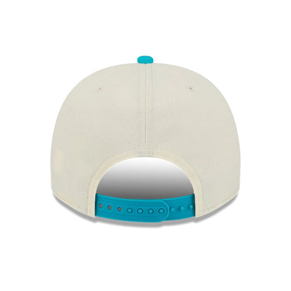 Pictured is this NBA Hardwood Classic Charlotte Hornets 9FIFTY A-Frame Snapback cap in turquoise. 7