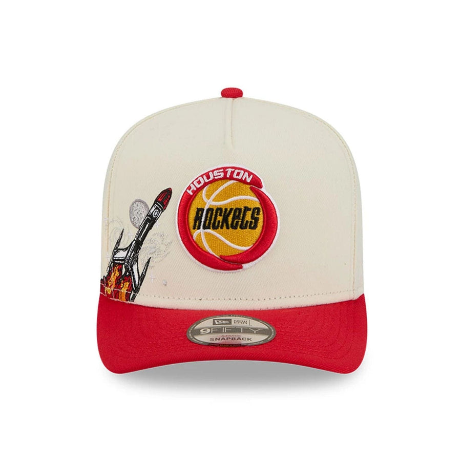 Pictured is this NBA Hardwood Classic Houston Rockets 9FIFTY A-Frame Snapback cap in red. 3