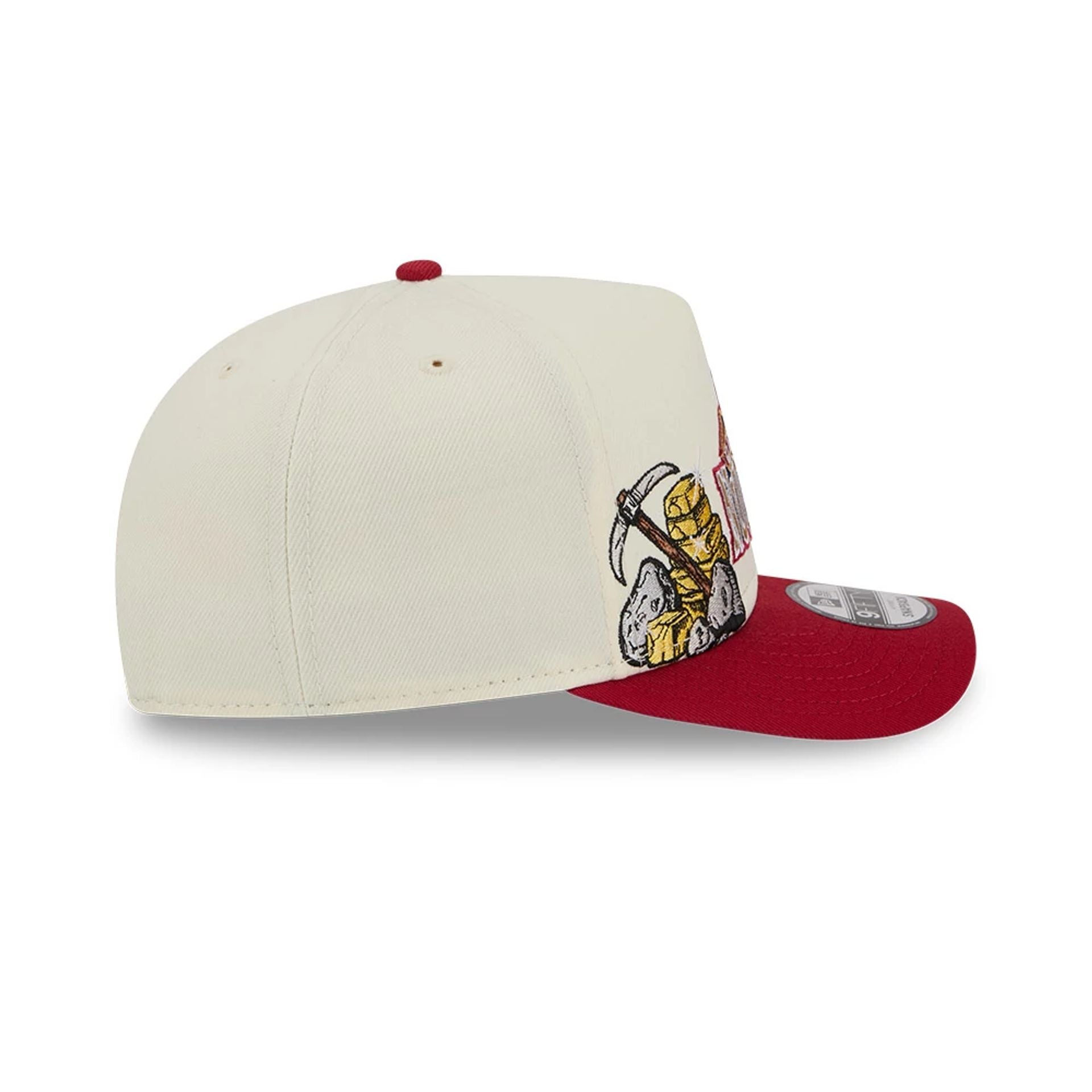 Pictured is this NBA Hardwood Classic Denver Nuggets 9FIFTY A-Frame Snapback cap in dark red. 6