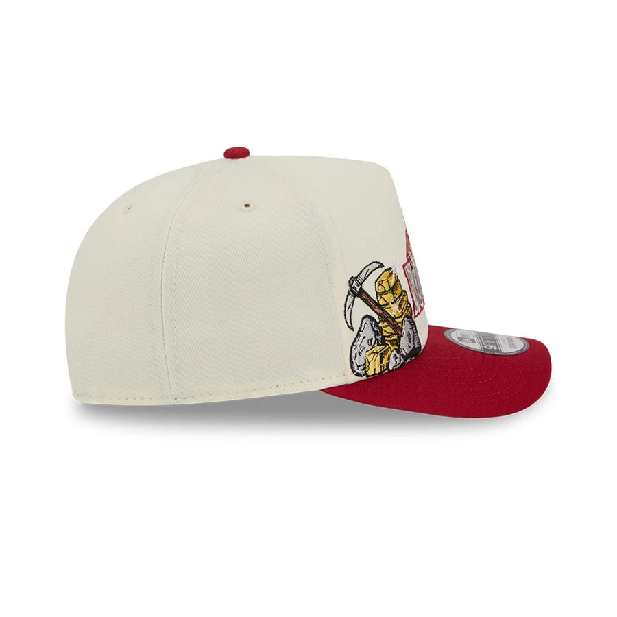 Pictured is this NBA Hardwood Classic Denver Nuggets 9FIFTY A-Frame Snapback cap in dark red. 6