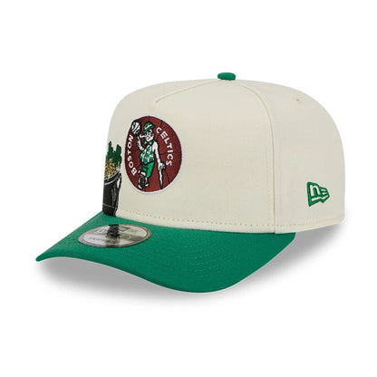 Pictured is this NBA Hardwood Classic Boston Celtics 9FIFTY A-Frame Snapback cap in green. 4