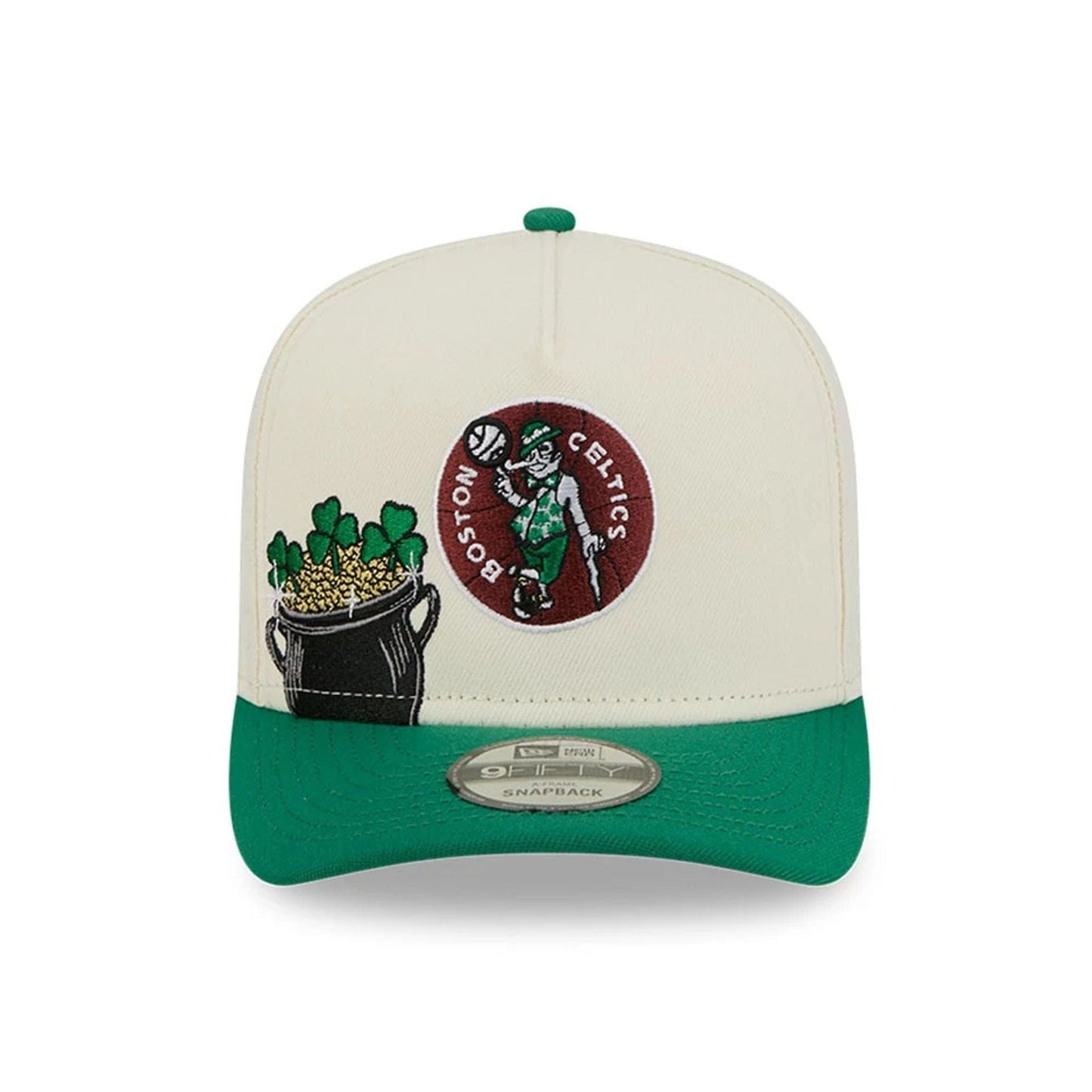 Pictured is this NBA Hardwood Classic Boston Celtics 9FIFTY A-Frame Snapback cap in green. 3