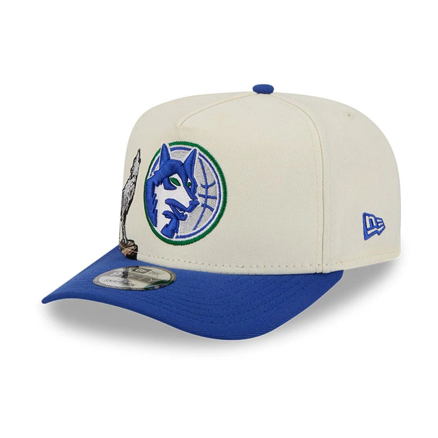 Pictured is this NBA Hardwood Classic Minnesota Timberwolves 9FIFTY A-Frame Snapback cap in blue. 4