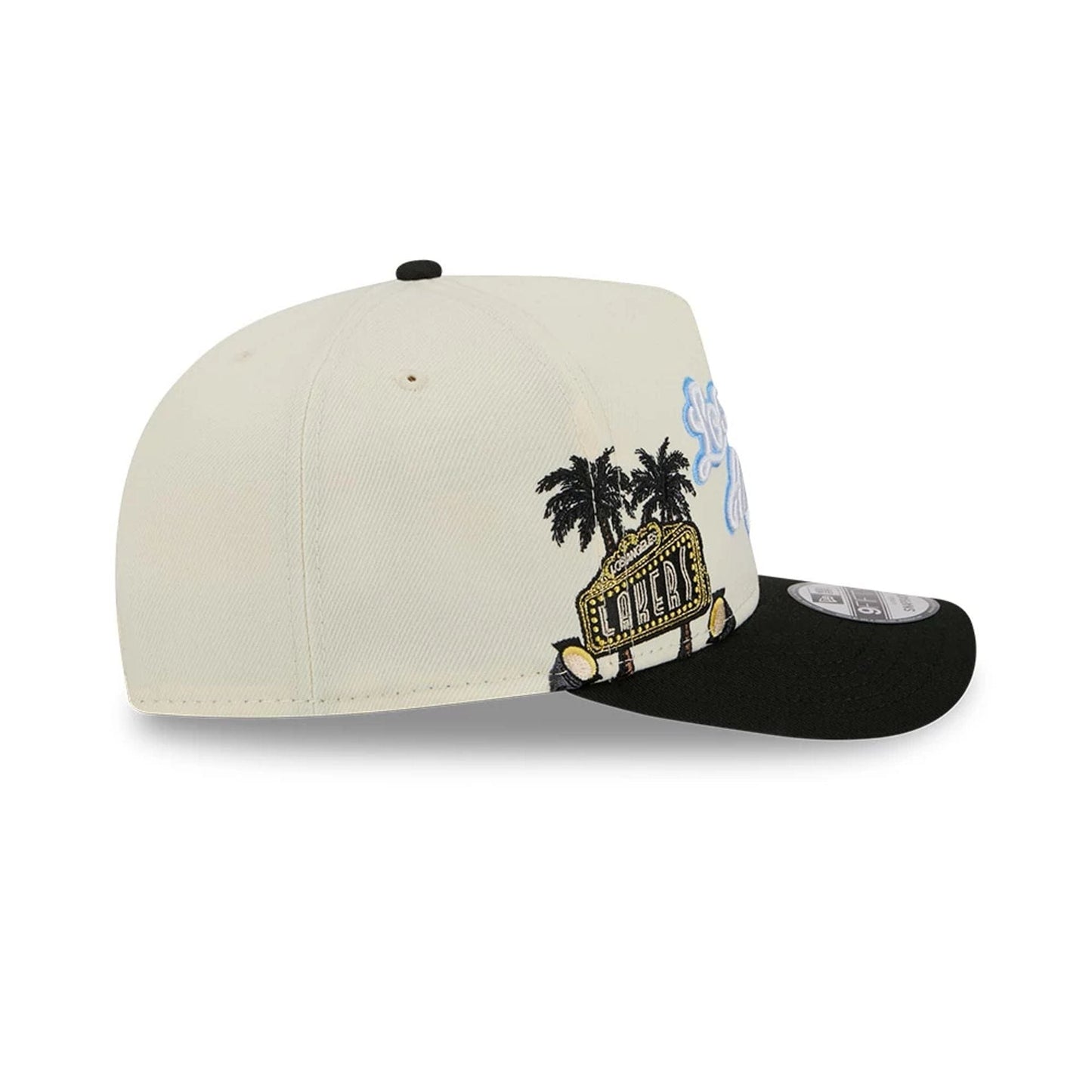 Pictured is this NBA Hardwood Classic LA Lakers 9FIFTY A-Frame Snapback cap in Cream . 5