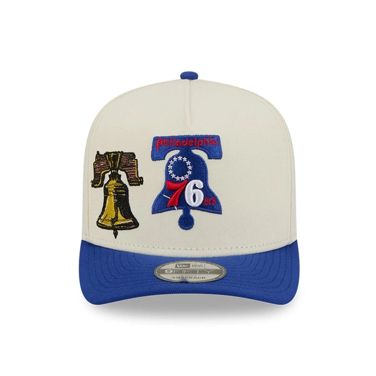 Pictured is this NBA Hardwood Classic Philadelphia 76ers 9FIFTY A-Frame Snapback cap in blue. 3