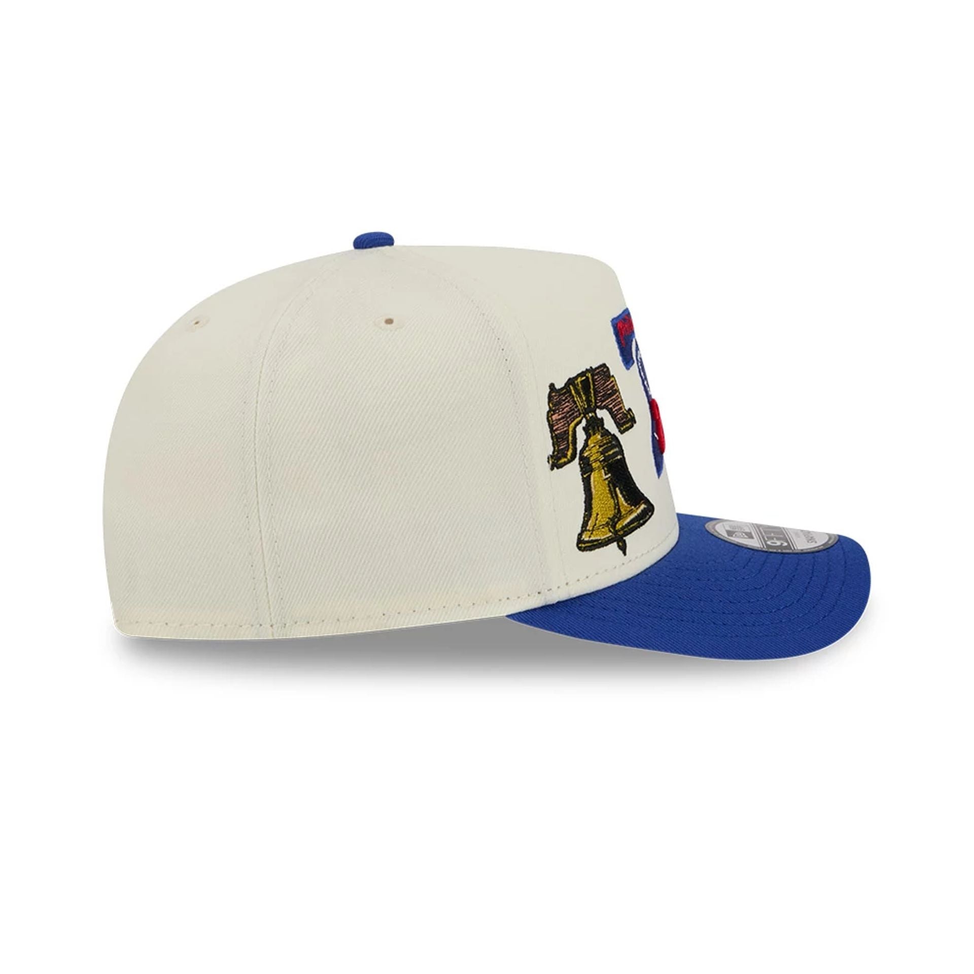 Pictured is this NBA Hardwood Classic Philadelphia 76ers 9FIFTY A-Frame Snapback cap in blue. 5