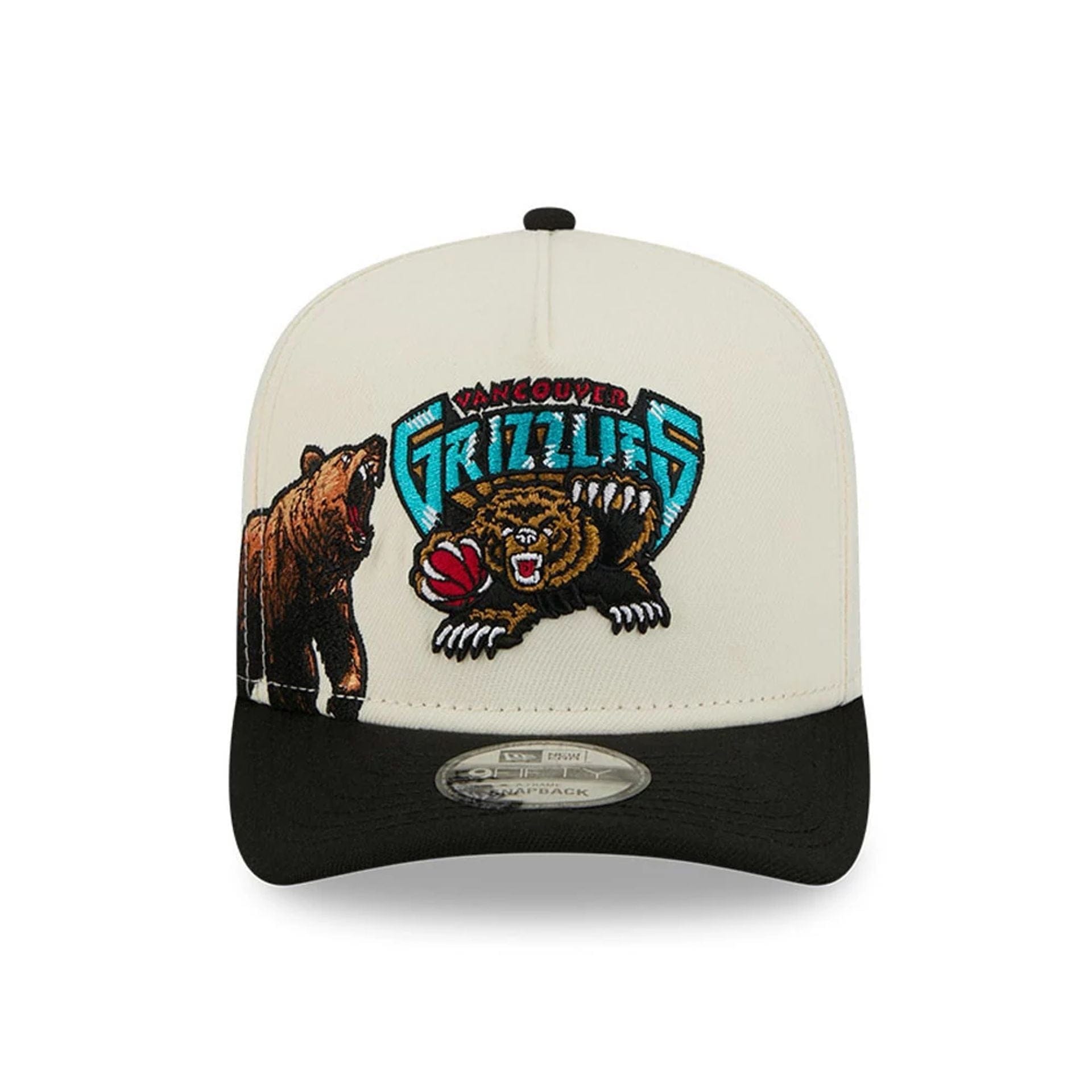 Pictured is this NBA Hardwood Classic Vancouver Grizzlies 9FIFTY A-Frame Snapback cap in black. 3