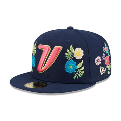 Pictured is this World Baseball Classic Latin Embroidery Venezuela 59FIFTY Fitted cap in dark blue. 1