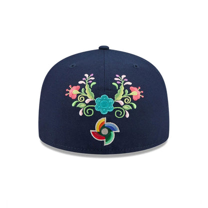 Pictured is this World Baseball Classic Latin Embroidery Venezuela 59FIFTY Fitted cap in dark blue. 5