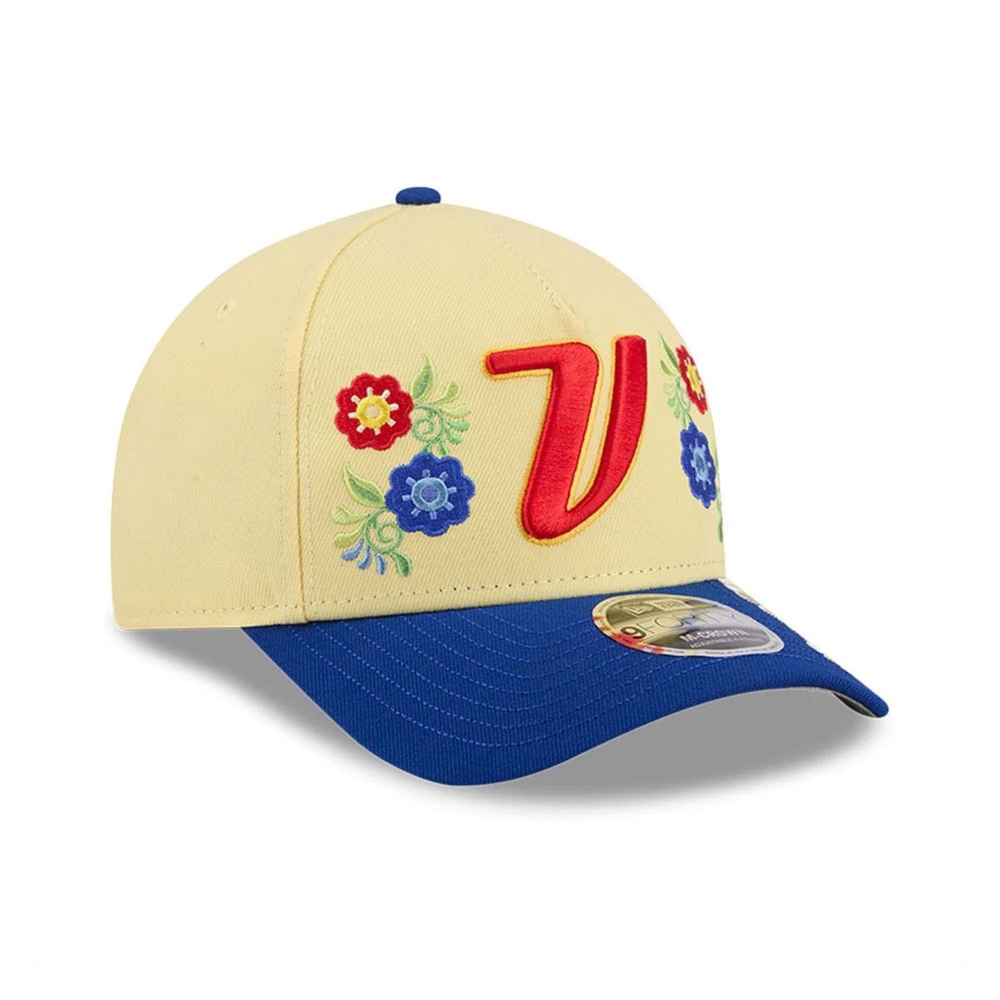 Pictured is this World Baseball Classic Latin Embroidery Venezuela 9FORTY M-Crown A-Frame cap in yellow. 4