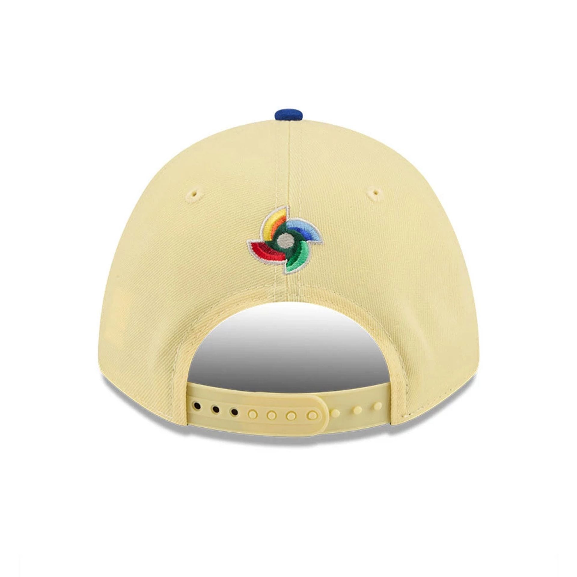 Pictured is this World Baseball Classic Latin Embroidery Venezuela 9FORTY M-Crown A-Frame cap in yellow. 5
