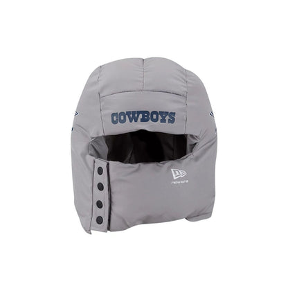 Pictured is this NFL Puffer Helmet Dallas Cowboys Trapper hat in Grey. 2