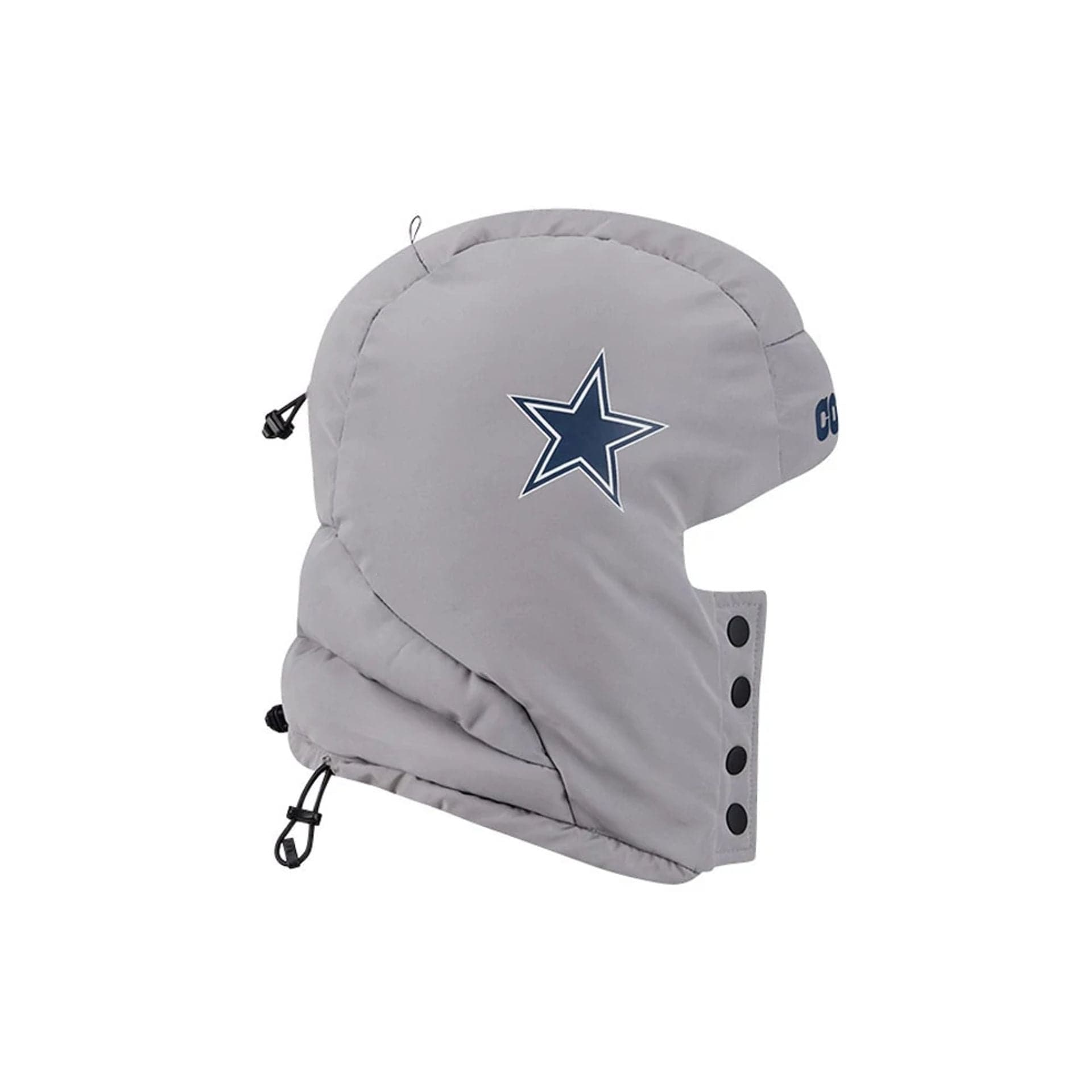 Pictured is this NFL Puffer Helmet Dallas Cowboys Trapper hat in Grey. 6