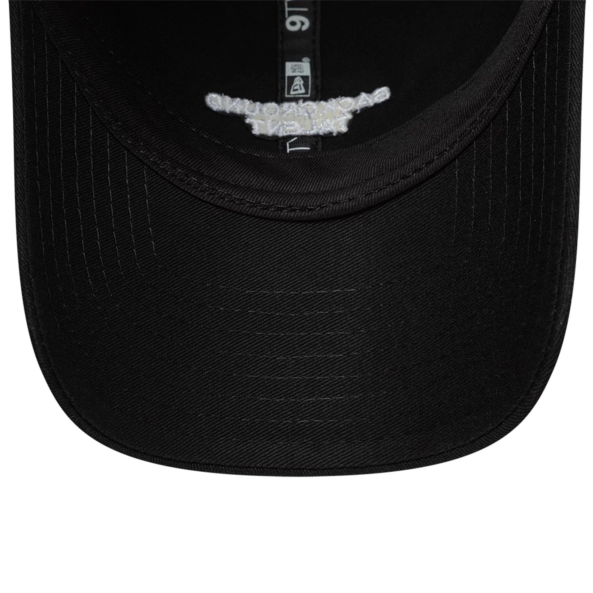 This is a  New Era Slogan Background Talent Black 9TWENTY Adjustable Cap 7