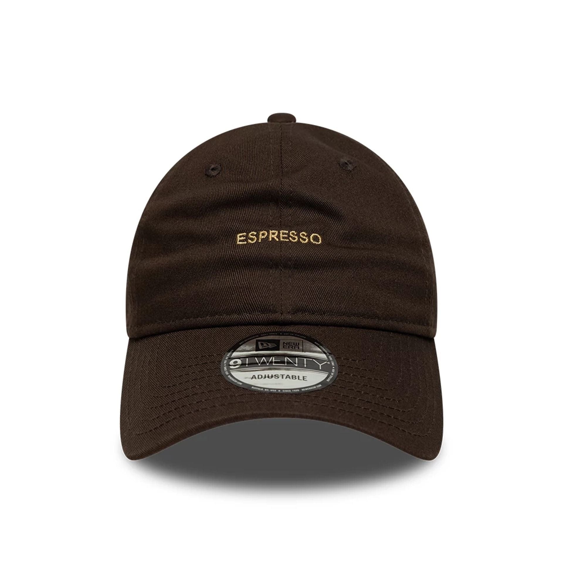 This is a  New Era Slogan Espresso Dark Brown 9TWENTY Adjustable Cap 2