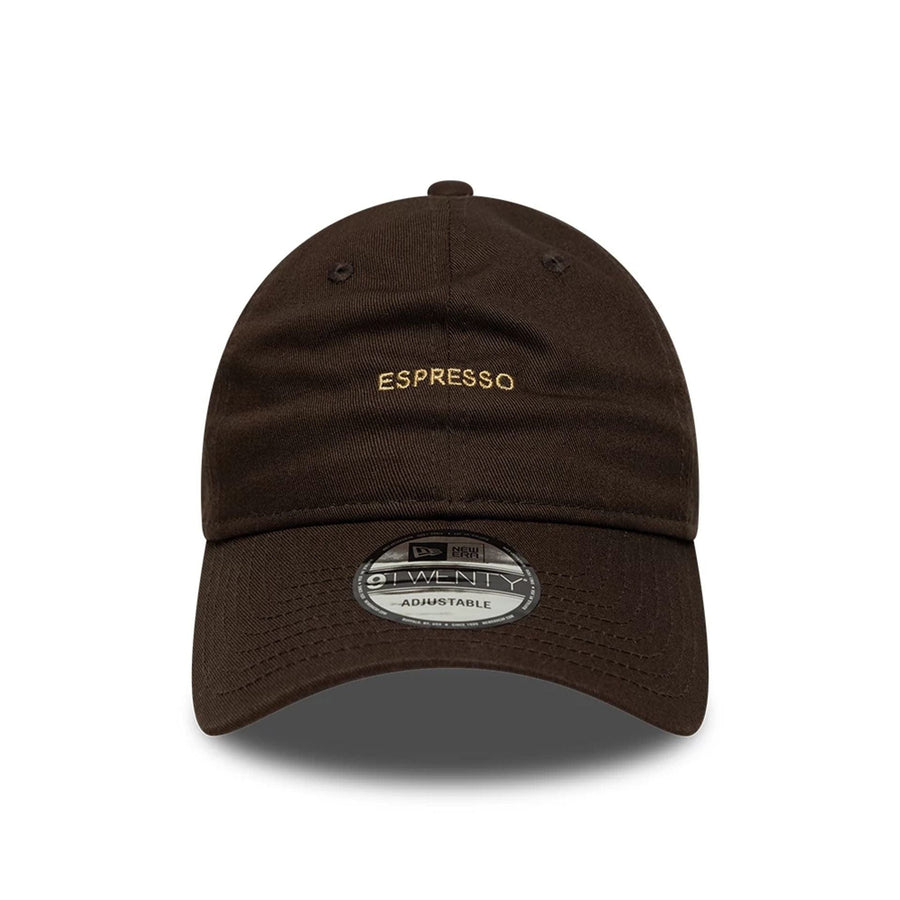 This is a  New Era Slogan Espresso Dark Brown 9TWENTY Adjustable Cap 2