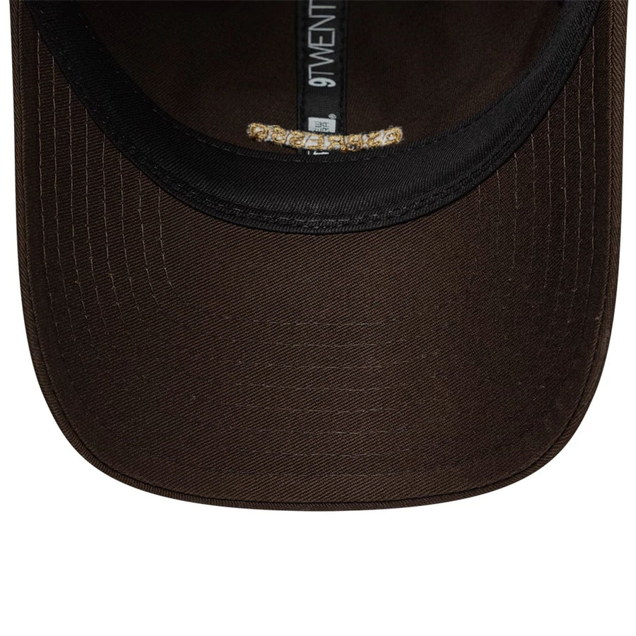 This is a  New Era Slogan Espresso Dark Brown 9TWENTY Adjustable Cap 7