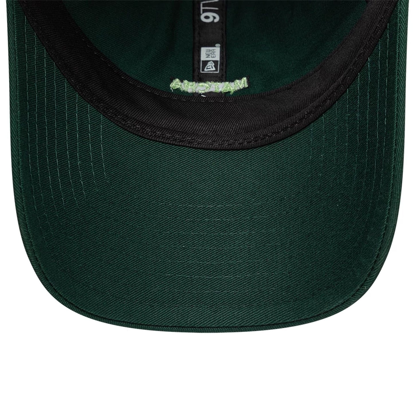 This is a  New Era Slogan Matcha Dark Green 9TWENTY Adjustable Cap 7