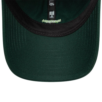This is a  New Era Slogan Matcha Dark Green 9TWENTY Adjustable Cap 7