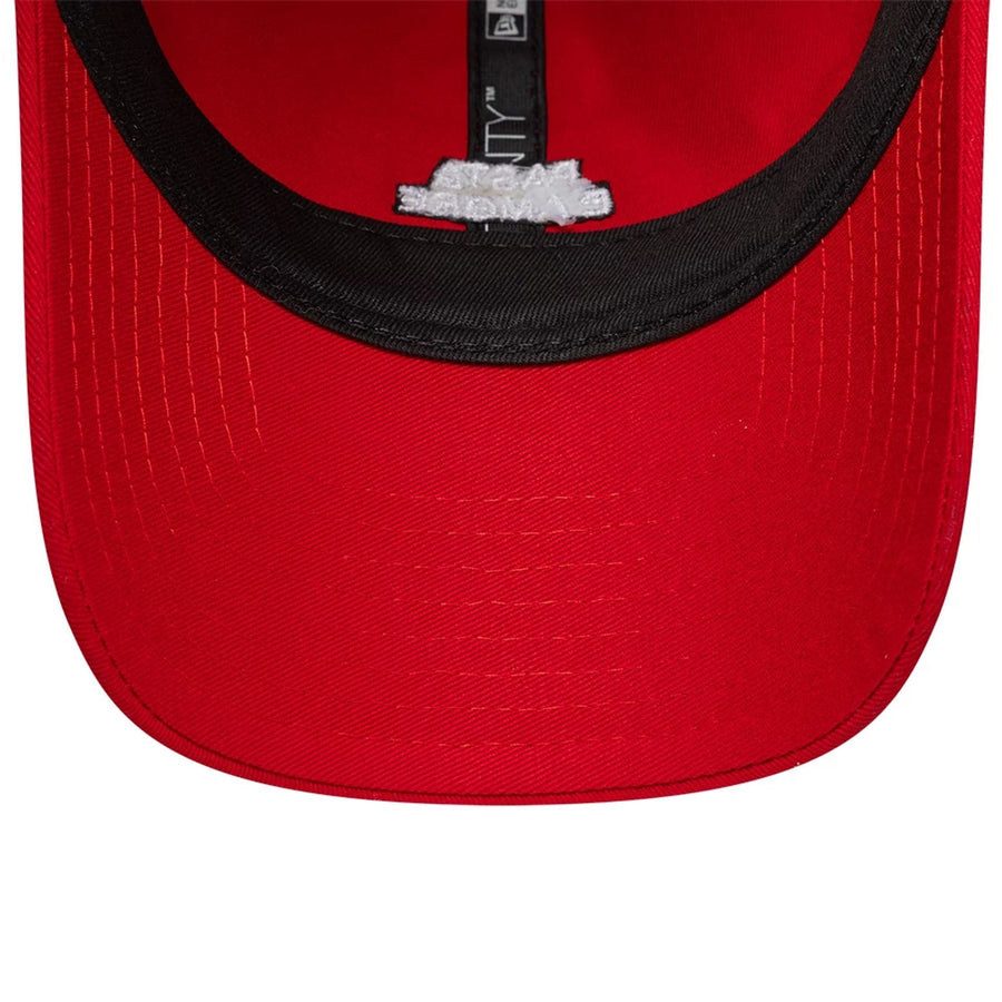This is a  New Era Slogan Pasta E Amore Red 9TWENTY Adjustable Cap 7