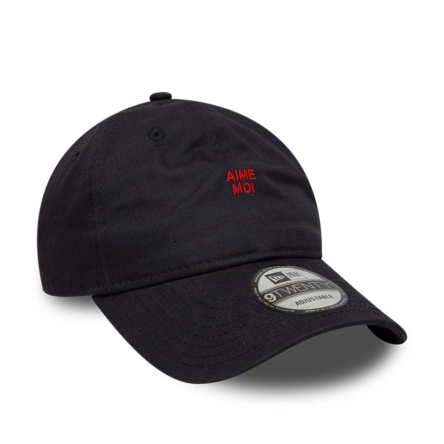 This is a  New Era Slogan Aime Moi Navy 9TWENTY Adjustable Cap 3
