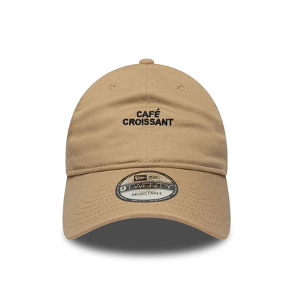 This is a  New Era Slogan Café Croissant Light Beige 9TWENTY Adjustable Cap 2