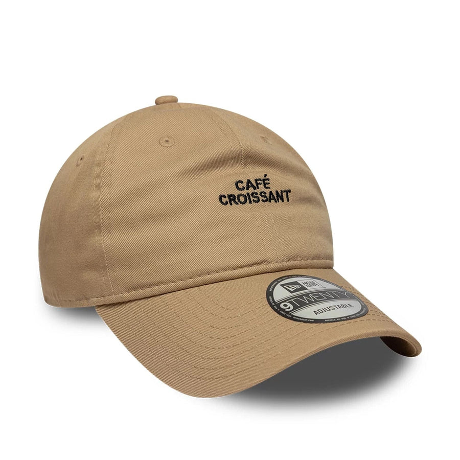 This is a  New Era Slogan Café Croissant Light Beige 9TWENTY Adjustable Cap 3