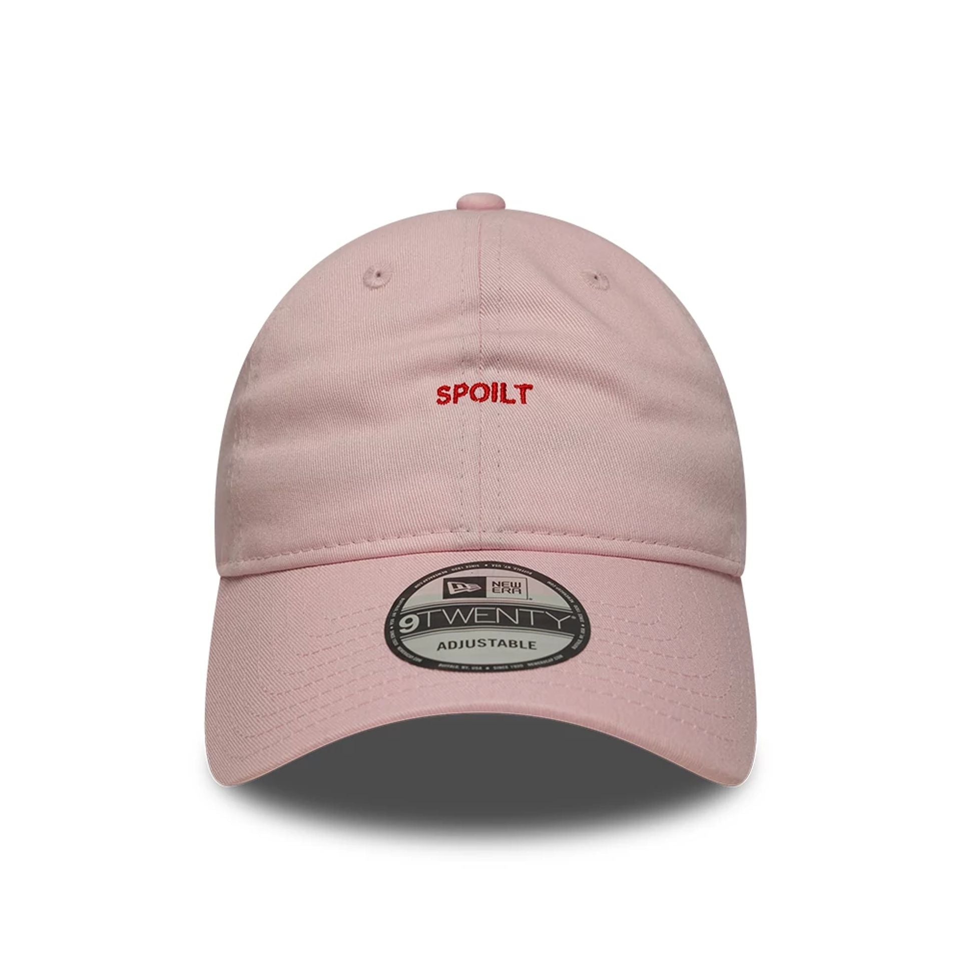 This is a  New Era Slogan Spoilt Pastel Pink 9TWENTY Adjustable Cap 2
