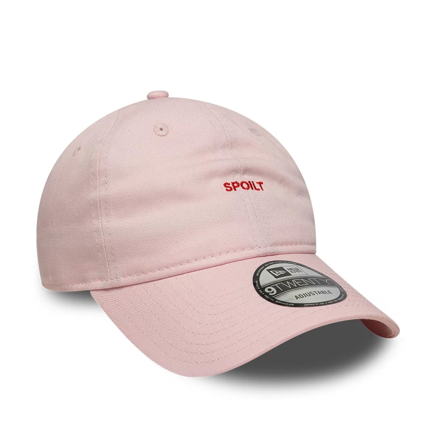 This is a  New Era Slogan Spoilt Pastel Pink 9TWENTY Adjustable Cap 3