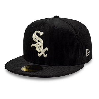 This is a Chicago White Sox MLB Cord Black 59FIFTY Fitted Cap 1