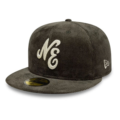 This is a  New Era Cord Dark Green 59FIFTY Fitted Cap 1