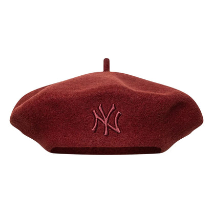 This is a New York Yankees Womens MLB Wool Dark Red Beret  2