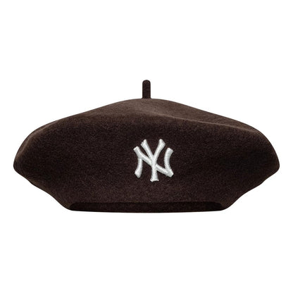 This is a New York Yankees Womens MLB Wool Dark Brown Beret 2