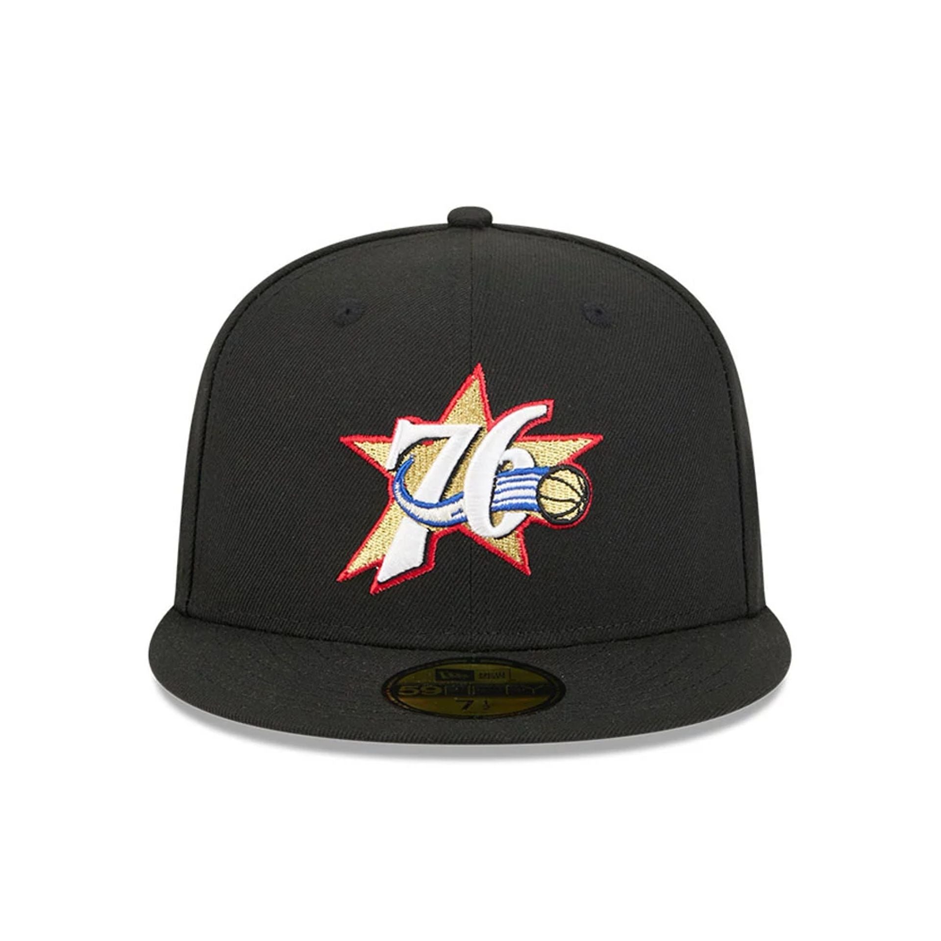 Pictured is this NBA Classic Philadelphia 76ers 59FIFTY Fitted cap in black. 3