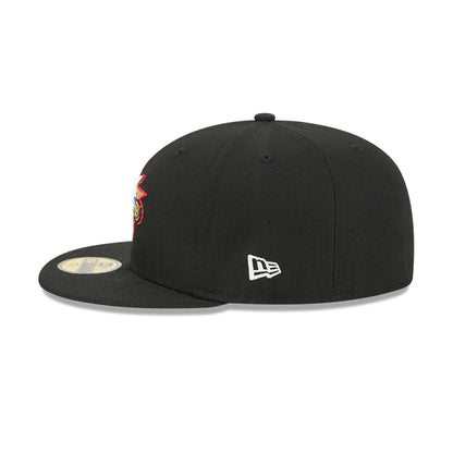Pictured is this NBA Classic Philadelphia 76ers 59FIFTY Fitted cap in black. 7