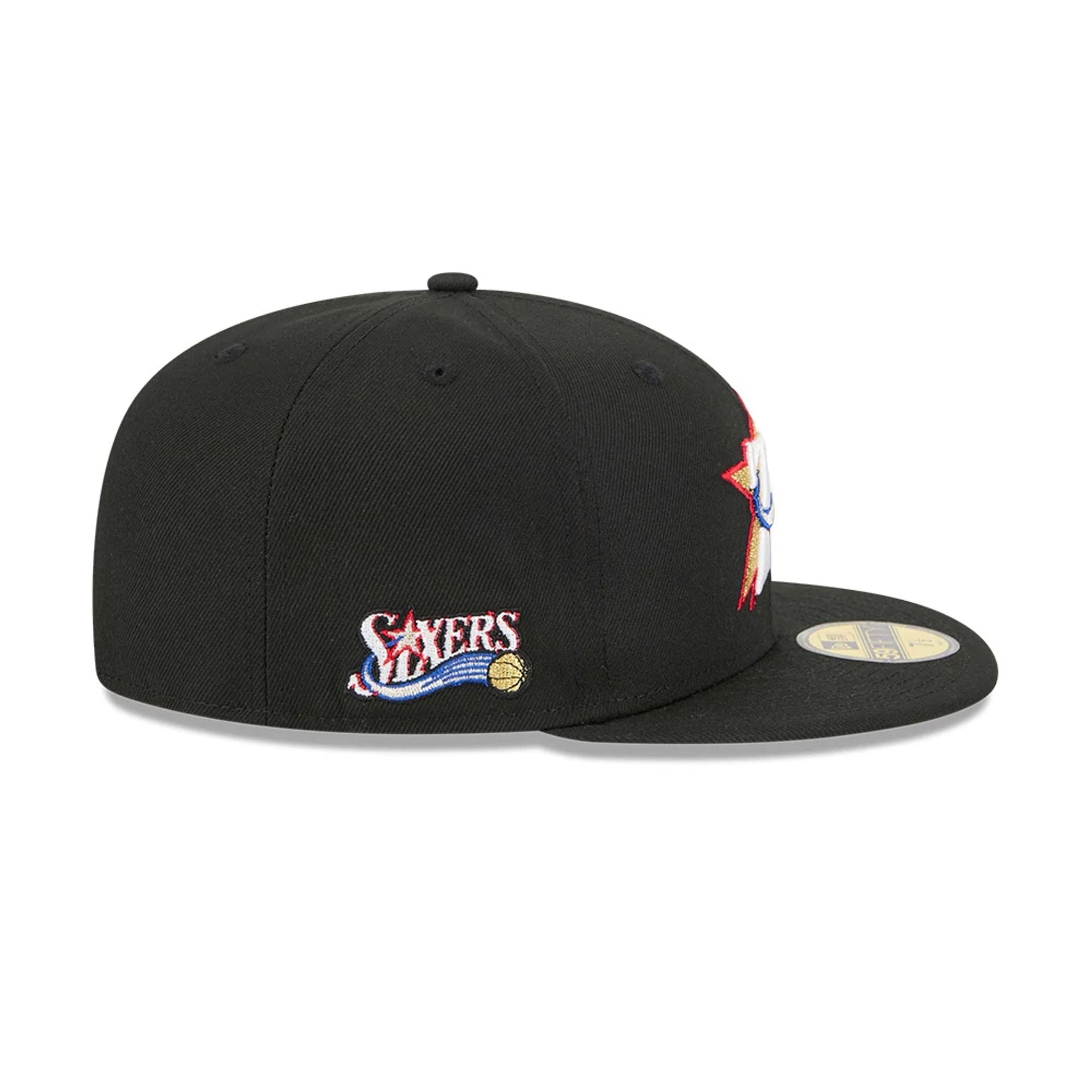 Pictured is this NBA Classic Philadelphia 76ers 59FIFTY Fitted cap in black. 6