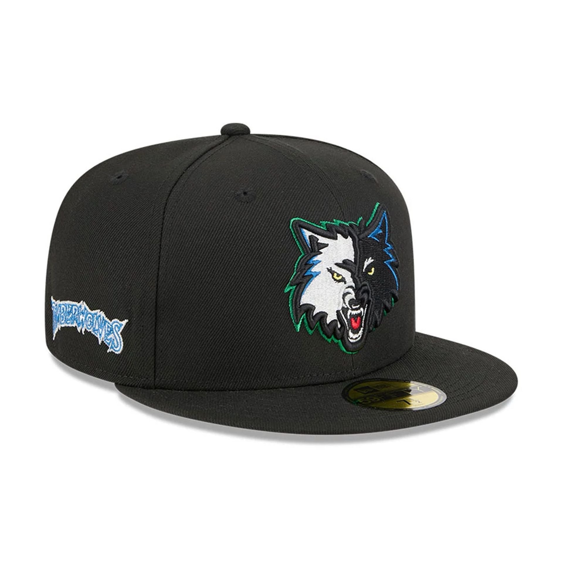 Pictured is this NBA Classic Minnesota Timberwolves 59FIFTY Fitted cap in black. 1