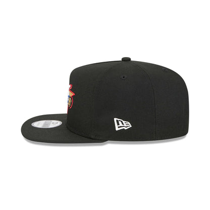Pictured is this NBA Classic Philadelphia 76ers 9FIFTY A-Frame Snapback Adjustable cap in black. 7