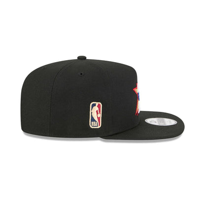 Pictured is this NBA Classic Philadelphia 76ers 9FIFTY A-Frame Snapback Adjustable cap in black. 6