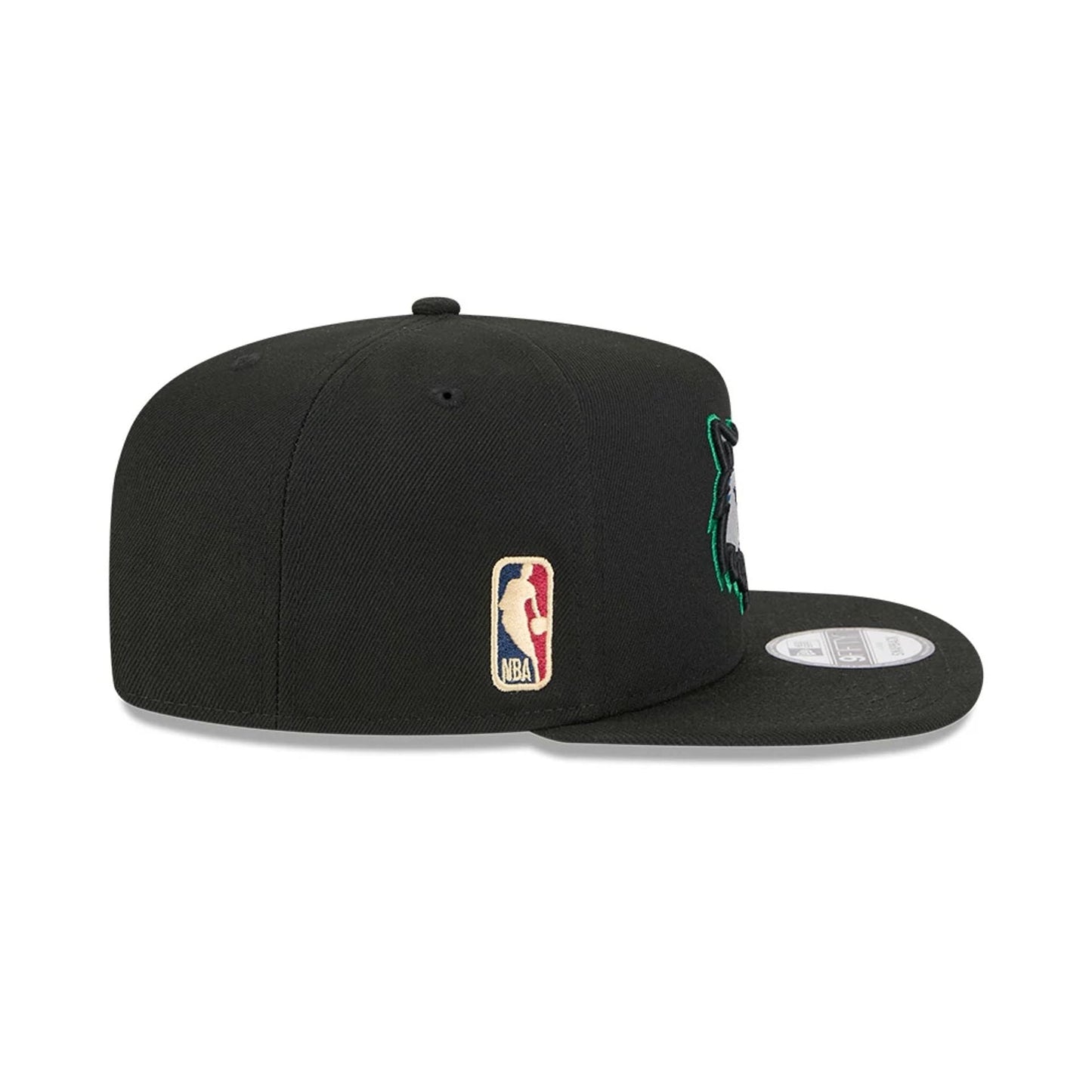Pictured is this NBA Classic Minnesota Timberwolves 9FIFTY A-Frame Snapback Adjustable cap in black. 6